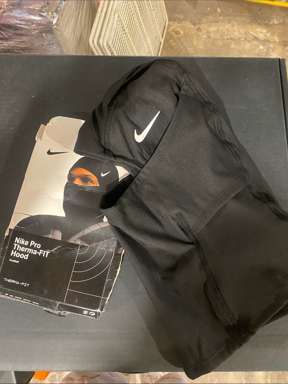 Nike Black Therma-FIT Training Hood with White Swoosh